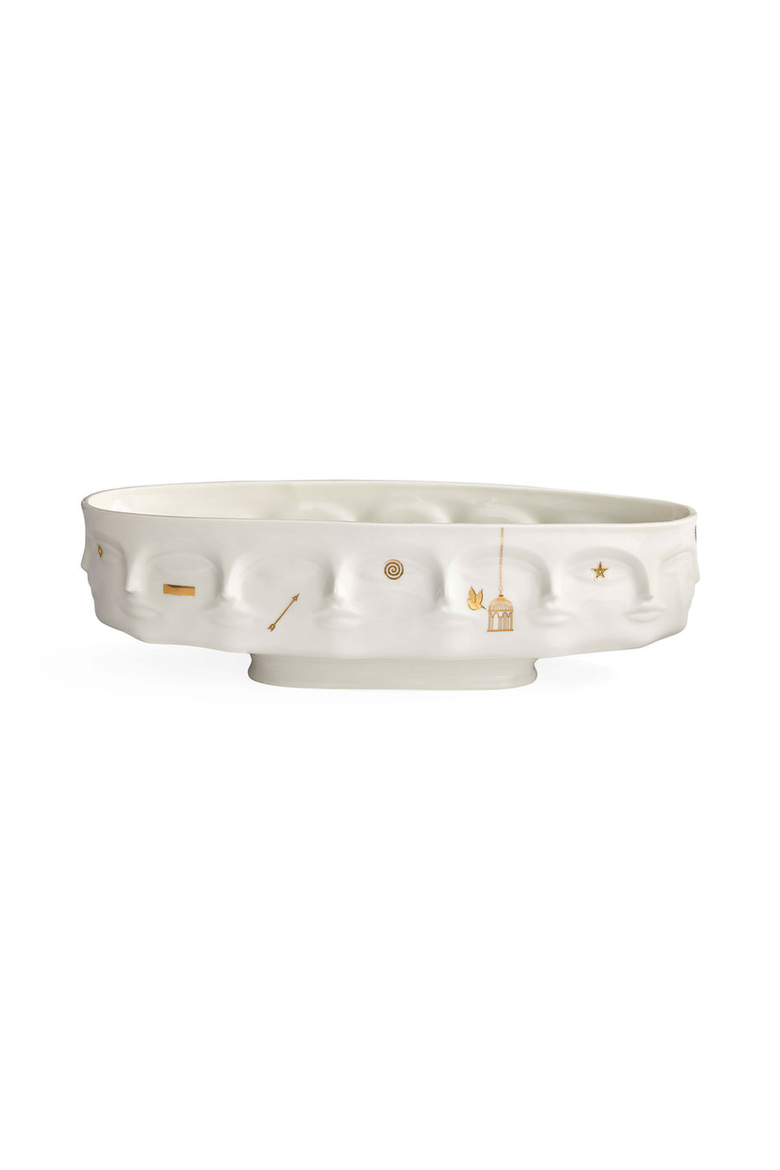 Gilded Dora Maar Bowl, Main, color, White / Gold