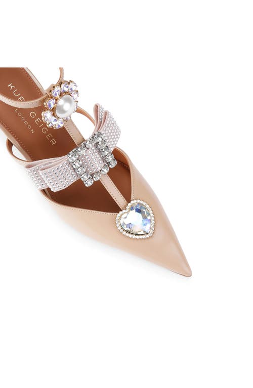 Kurt Geiger London Bow Ankle Strap Pointed Toe Gladiator Pump In Pink