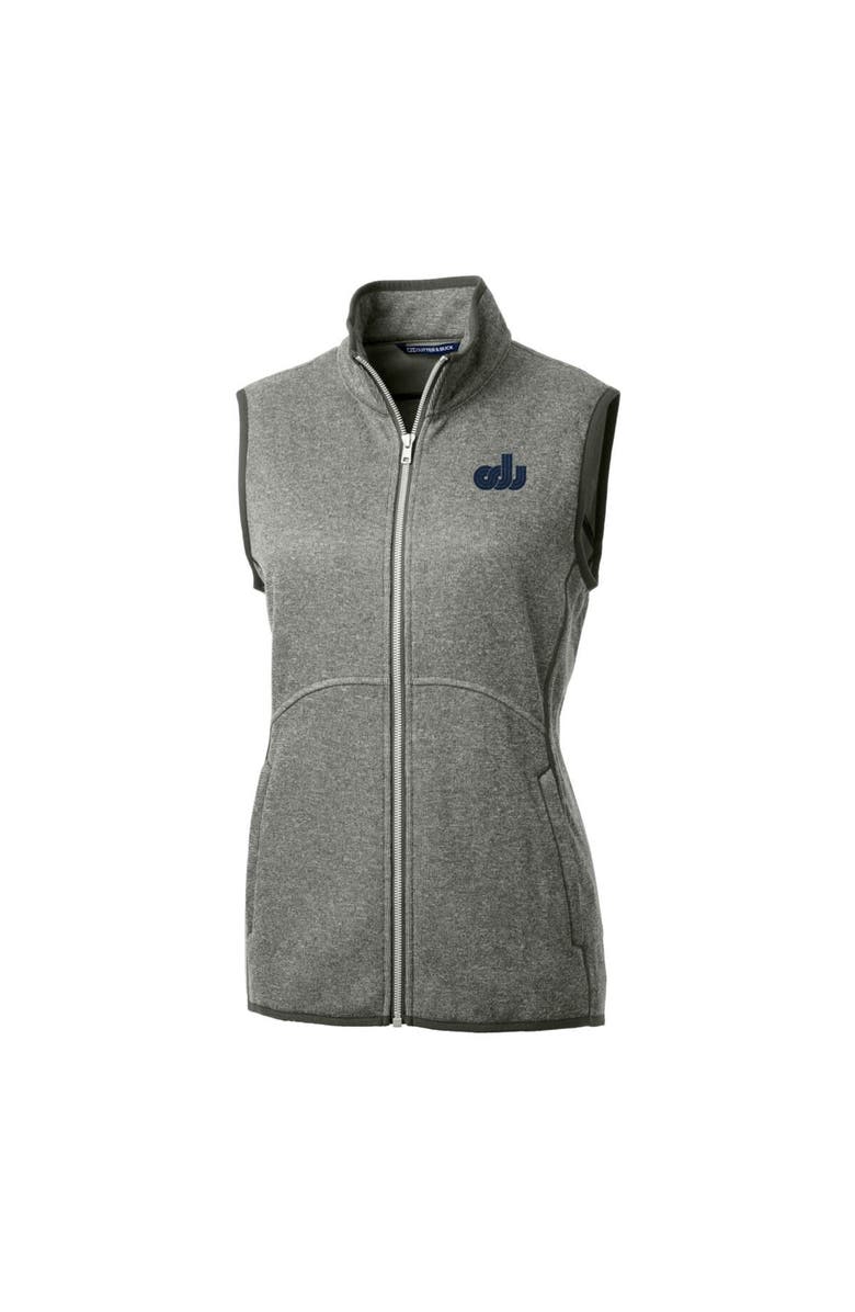 Cutter & Buck Women's Cutter & Buck Heather Gray Old Dominion Monarchs Mainsail Basic Sweater-Knit Full-Zip Vest, Alternate, color, 