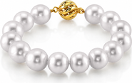 The Pearl Source 12-13mm White South Sea White Pearl Bracelet - Premier AAAA Quality