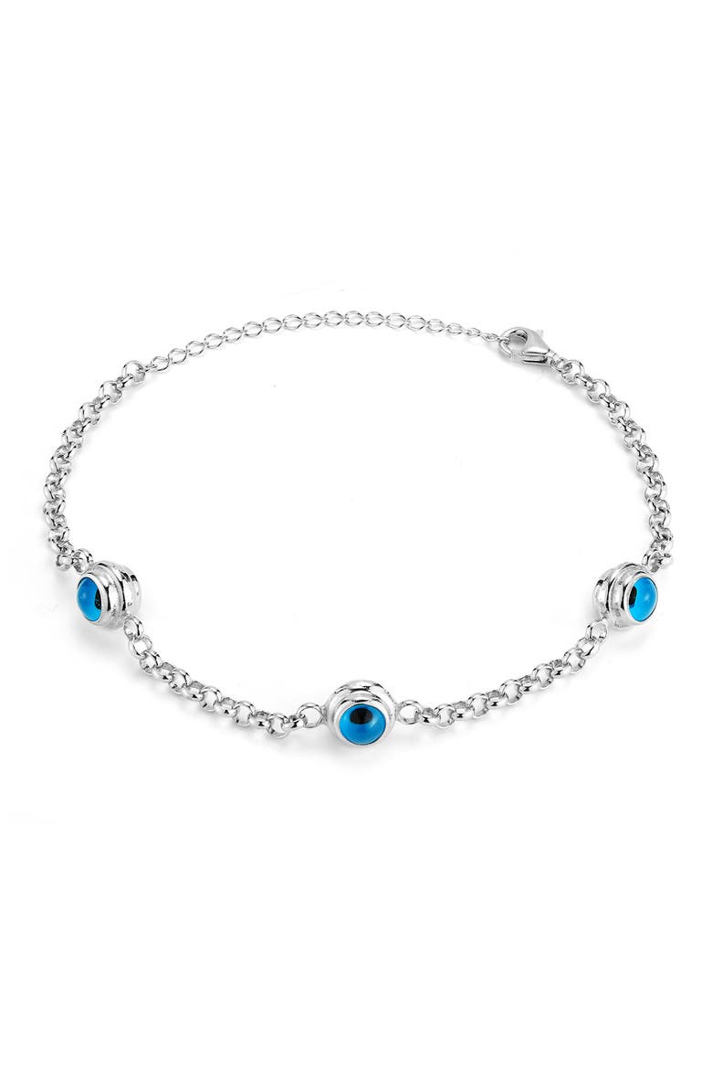 Sterling Silver Triple Station Bracelet, Main, color, SILVER