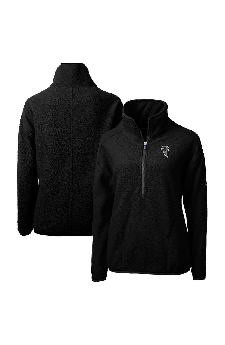 Cutter & Buck Women's Cutter & Buck Black Atlanta Falcons Throwback Logo Cascade Eco Sherpa Fleece Half-Zip Pullover Jacket, Alternate, color, 