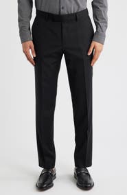 BOSS George Flat Front Wool Suit Pants
