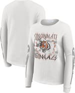 WEAR by Erin Andrews Women's WEAR by Erin Andrews  White Cincinnati Bengals Graphic Waffle Long-Sleeve T-Shirt
