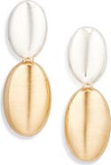 Cara Matte Two-Tone Pebble Drop Earrings
