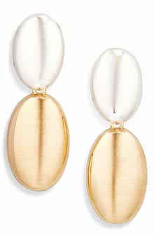Cara Matte Two-Tone Pebble Drop Earrings