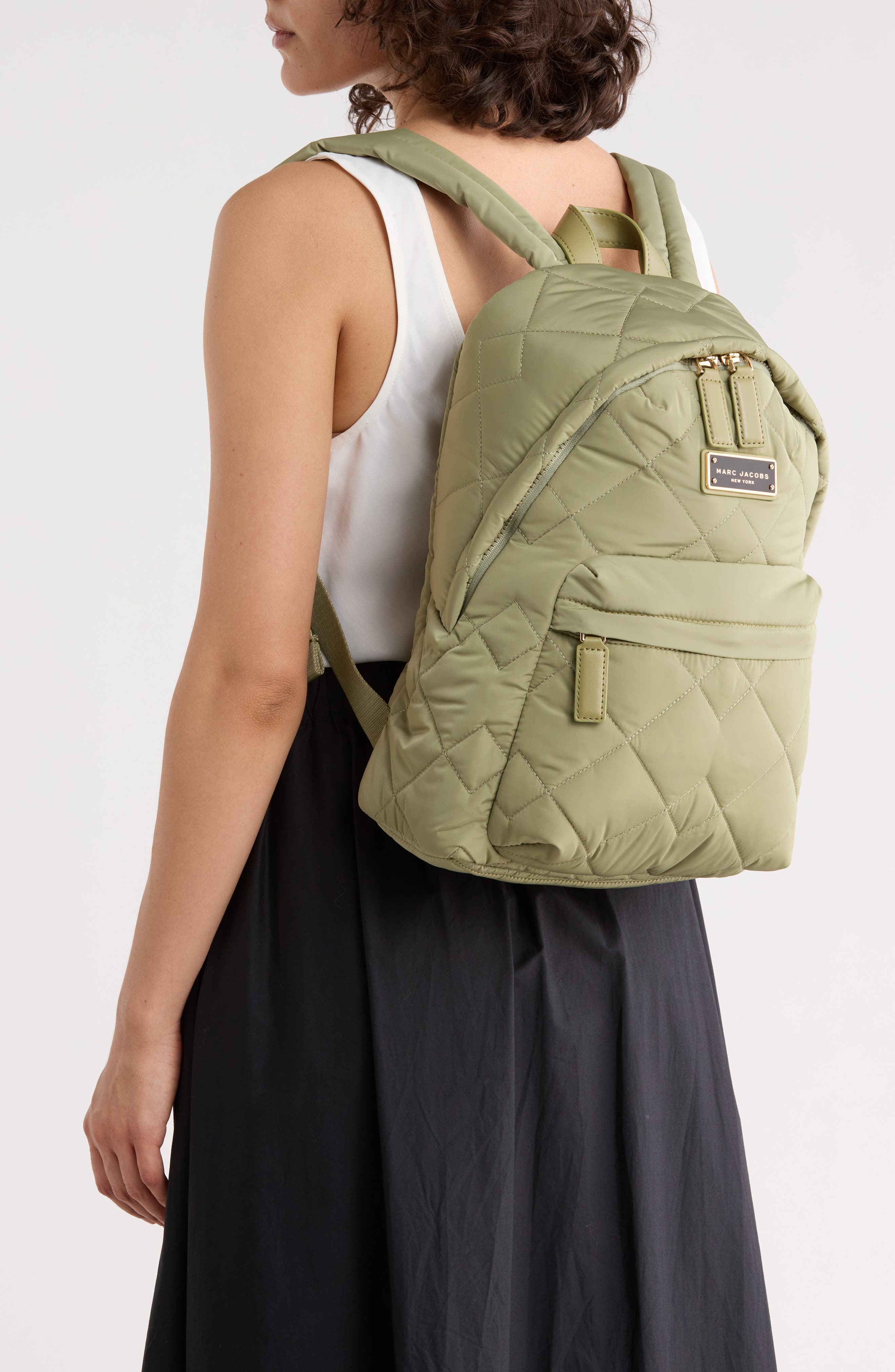Quilted Nylon School Backpack, Alternate, color, REED