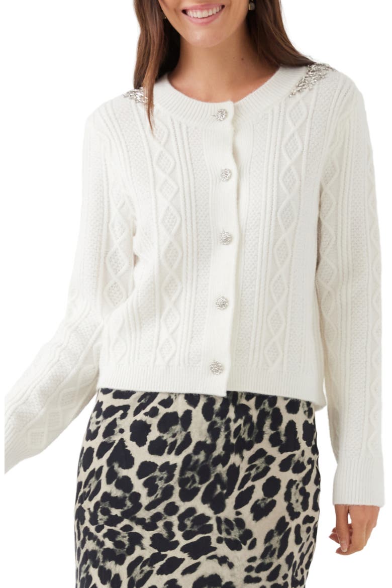 Embellished Cardigan, Main, color, CREAM