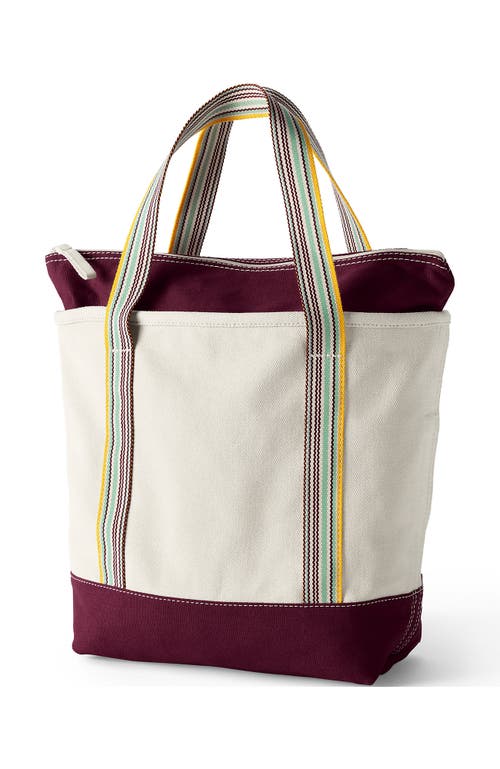 Lands' End Zip Top Canvas Tote Bag In Multi