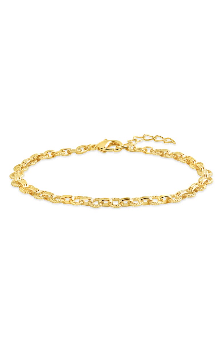 Sterling Forever Parker Textured Chain Bracelet, Alternate, color,