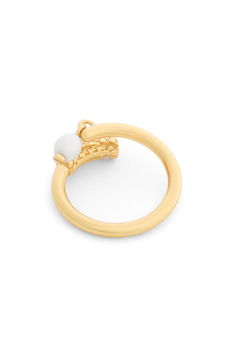 COACH Faux Pearl Twist Band Ring, Alternate, color,
