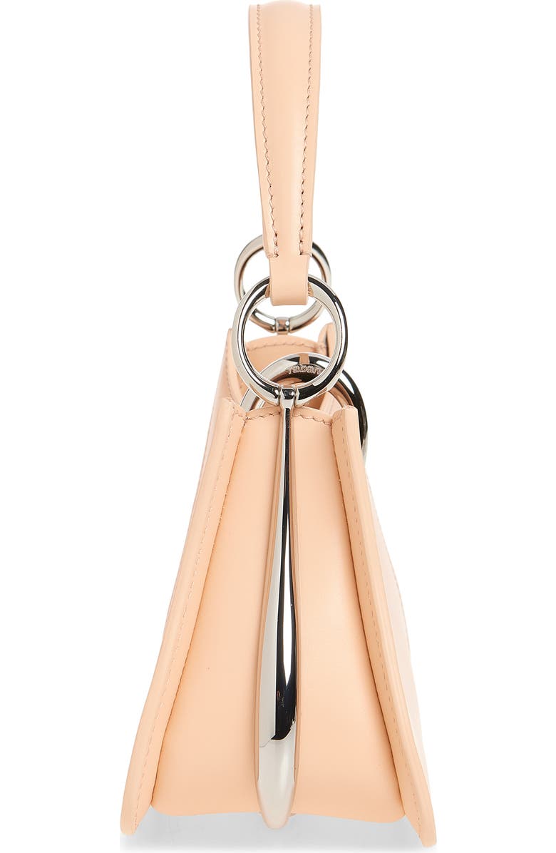 Rabanne Micro Ring Leather Top Handle Bag, Alternate, color, Peach/ Silver