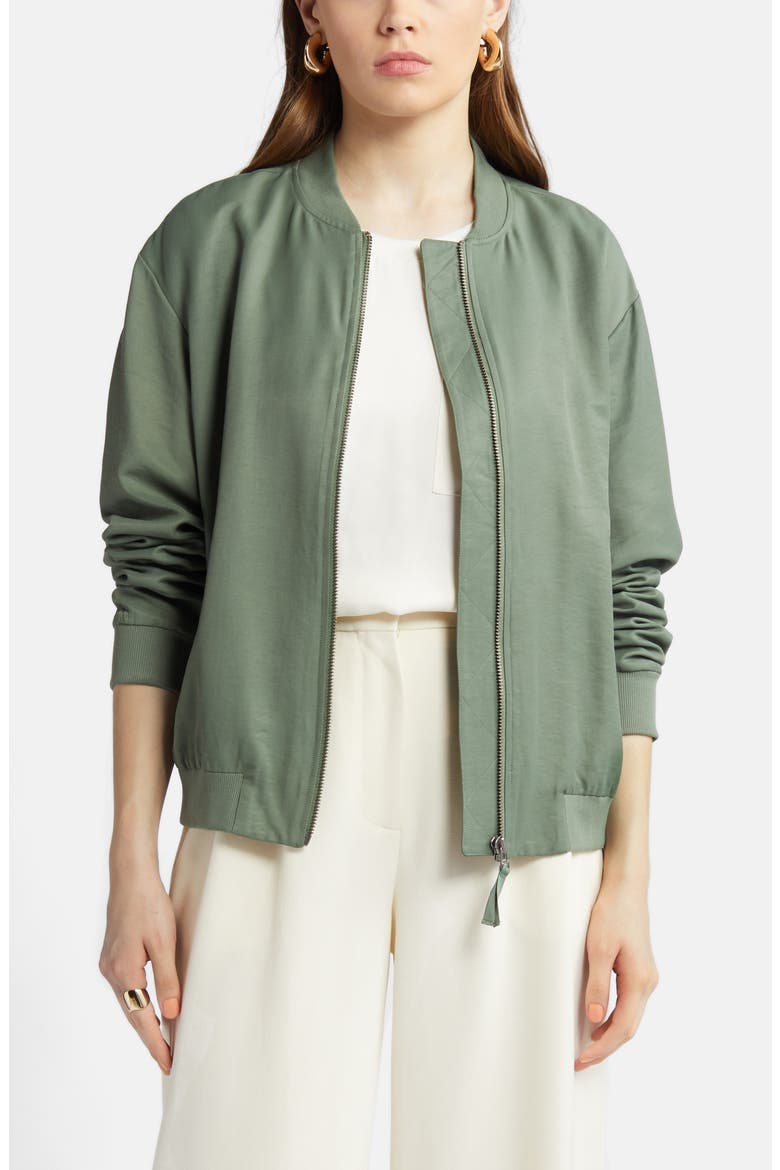 Bomber Jacket, Main, color, GREEN DUCK