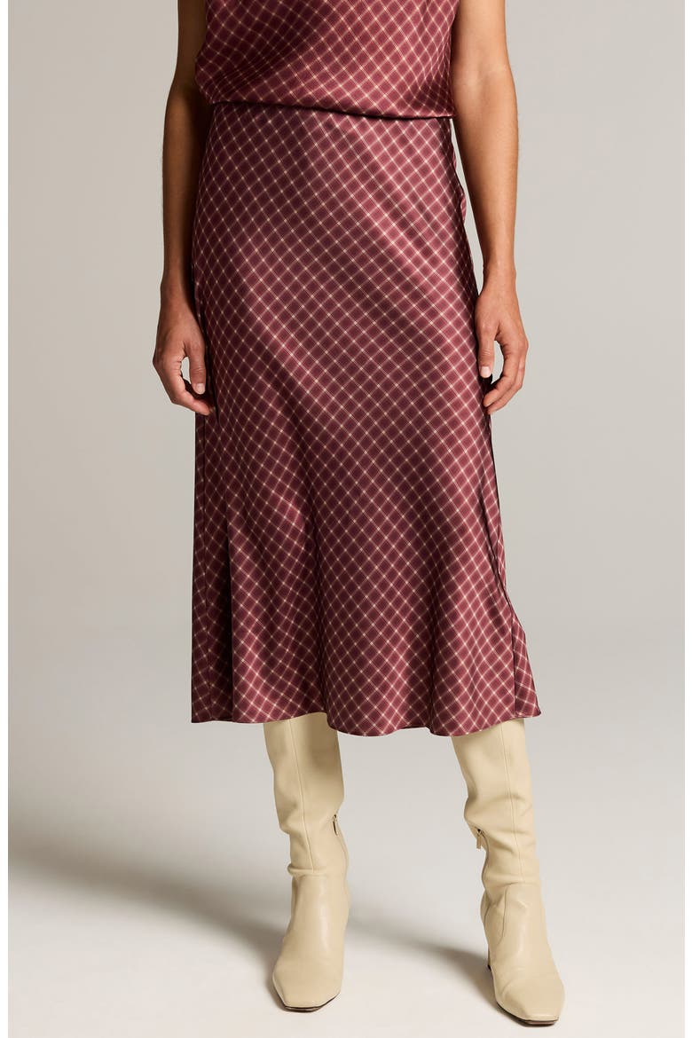 Satin Midi Slip Skirt, Main, color, BLACK ROSE/ OAK BUFF