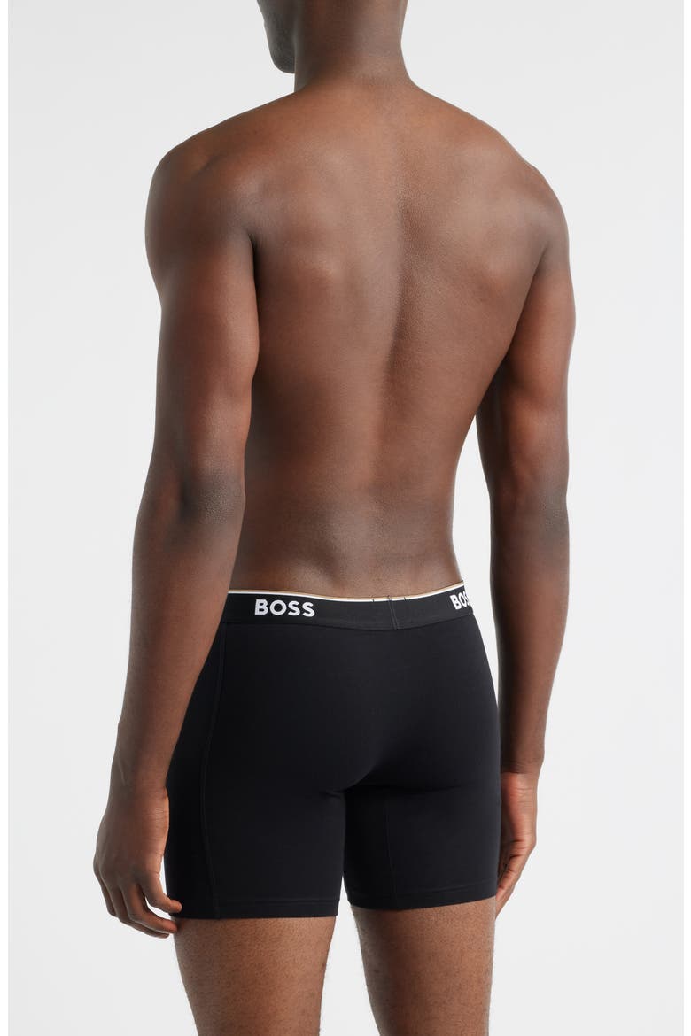 3-Pack Power Stretch Cotton Long Boxer Briefs, Alternate, color, BLACK