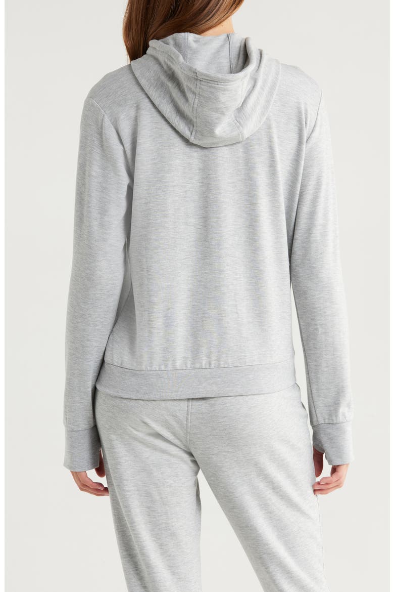 Lightweight Fleece Zip-Up Hoodie, Alternate, color, LIGHT HEATHER GREY