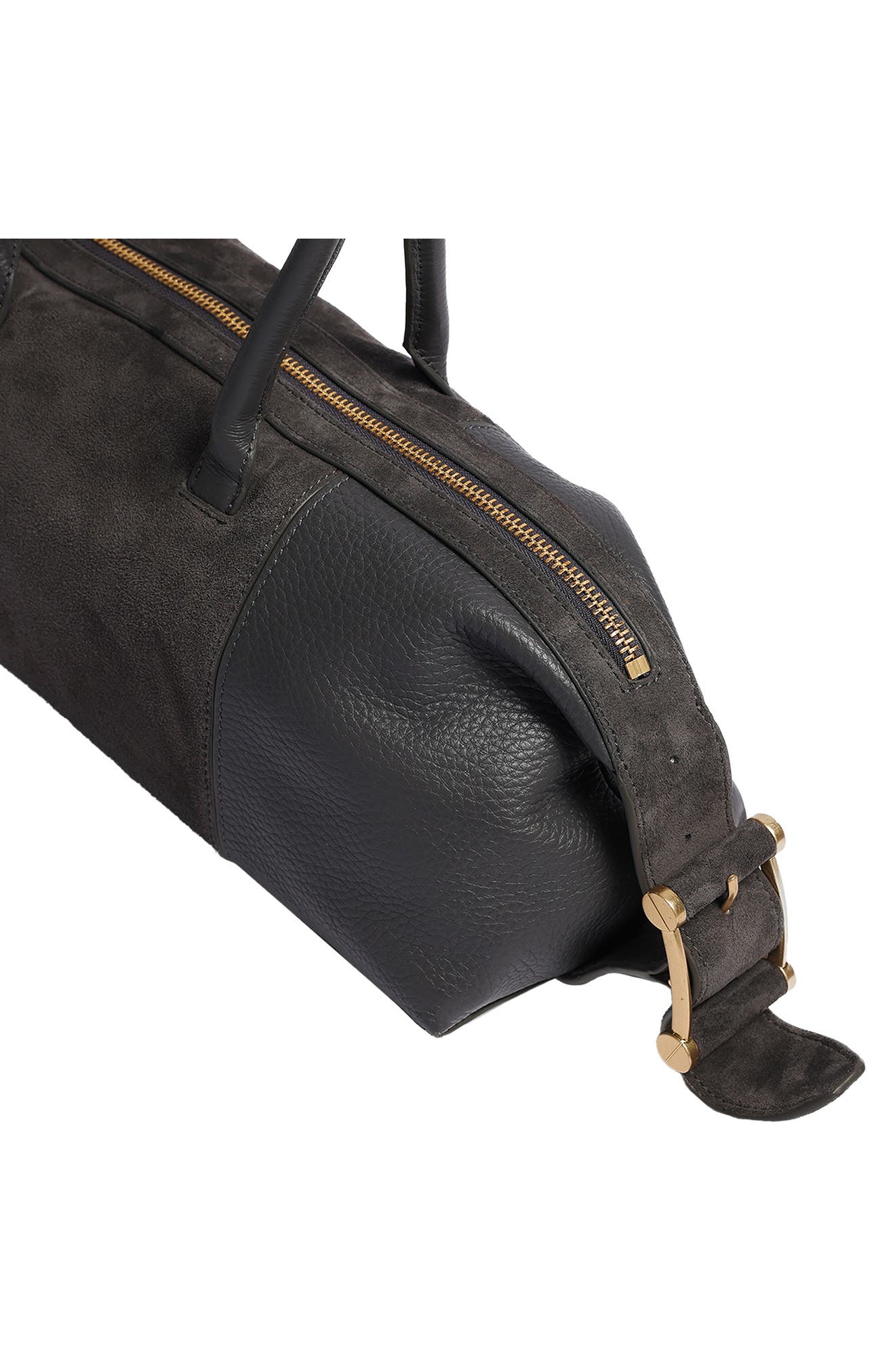 Bowery Leather Bowling Bag, Alternate, color, STEEL