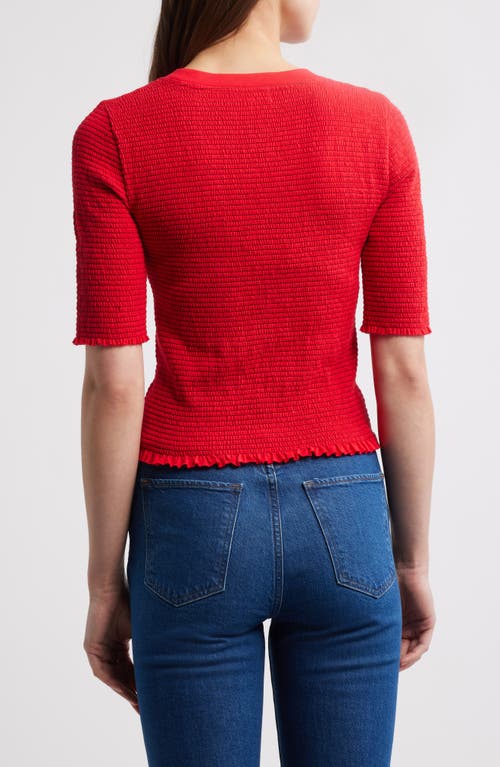 Shop Nation Ltd Beverly Smock Pima Cotton Top In Red Shoes