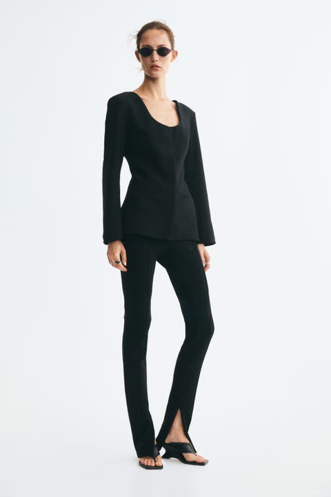 Scoop-neck Jersey Jacket