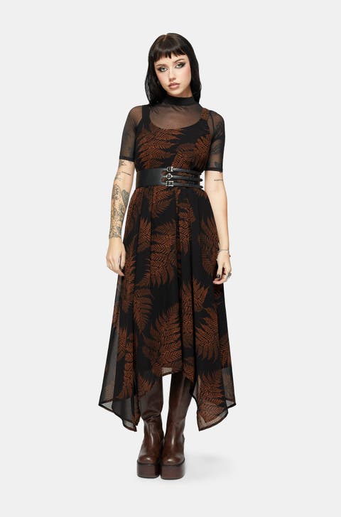 Ruin Fern Handerkerchief Midi Dress