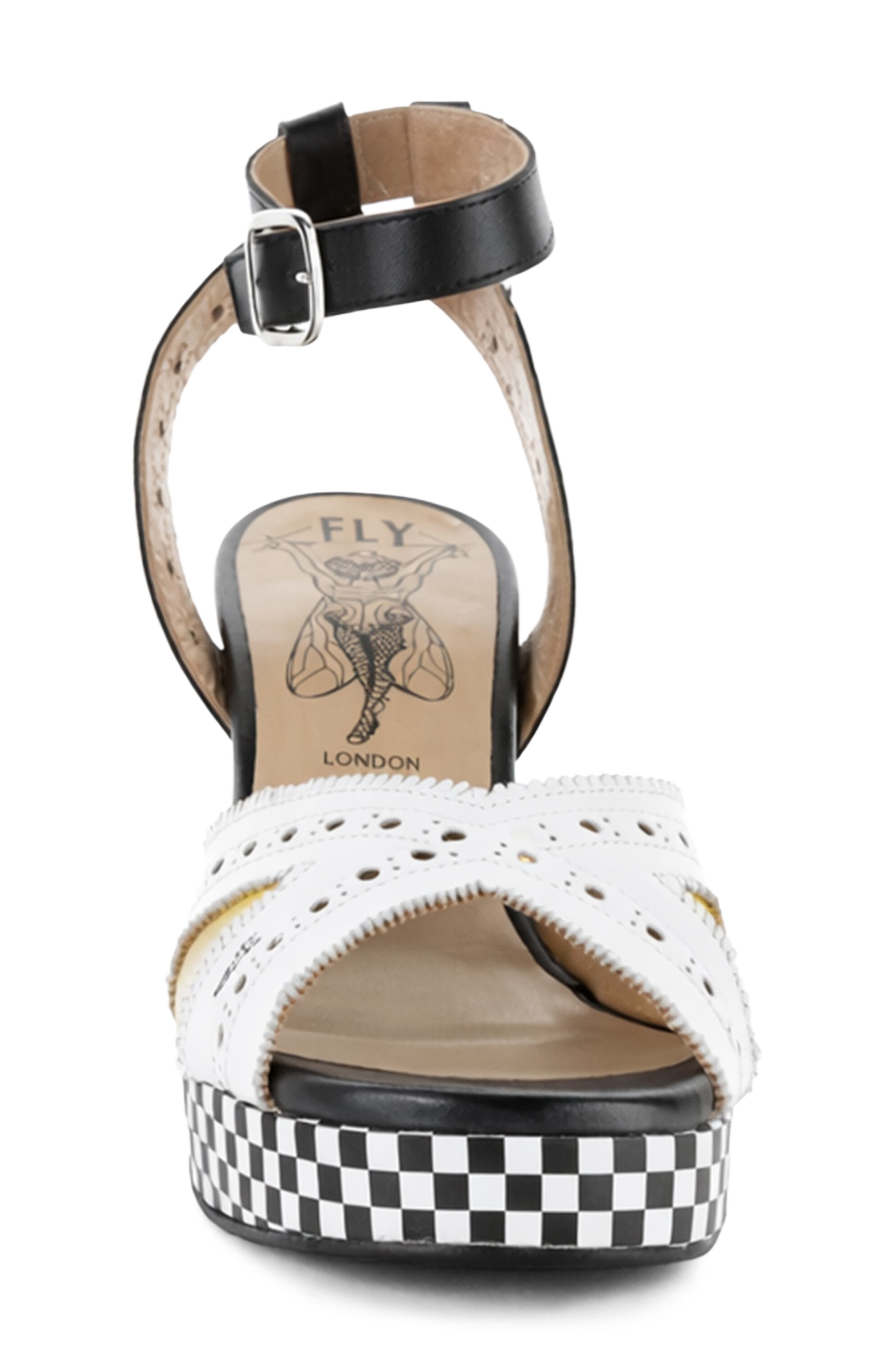 Fly London Eban Ankle Strap Platform Sandal, Alternate, color, White Multi