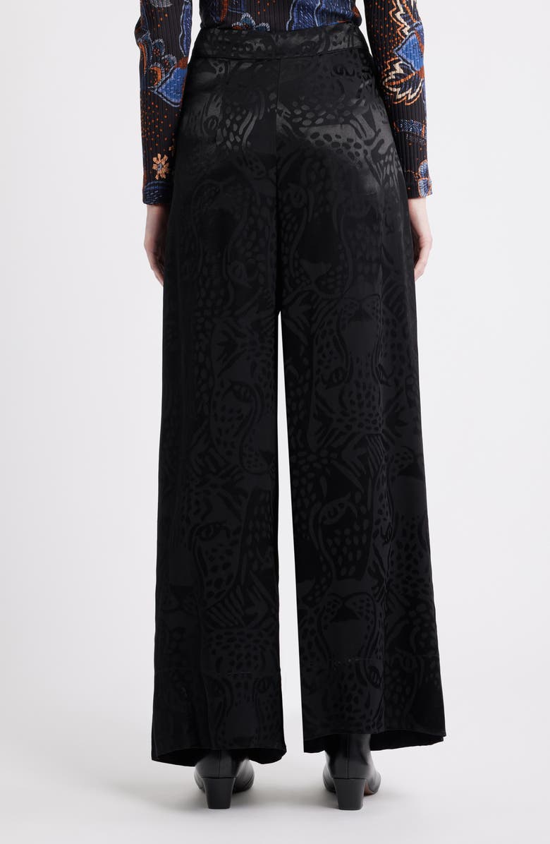 FARM Rio Leopard Jacquard Pants, Alternate, color, Black