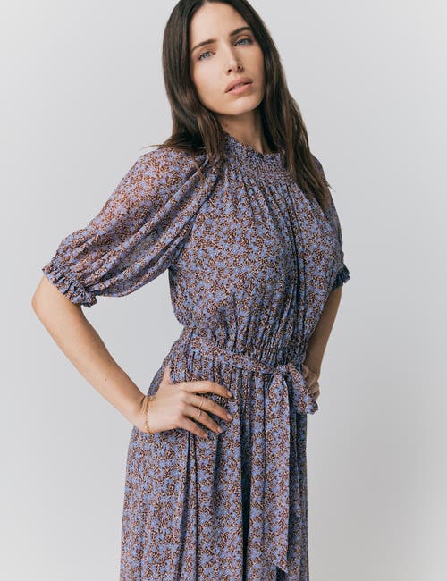 Ghost London Effie Georgette Ditsy Midi Dress In Gray