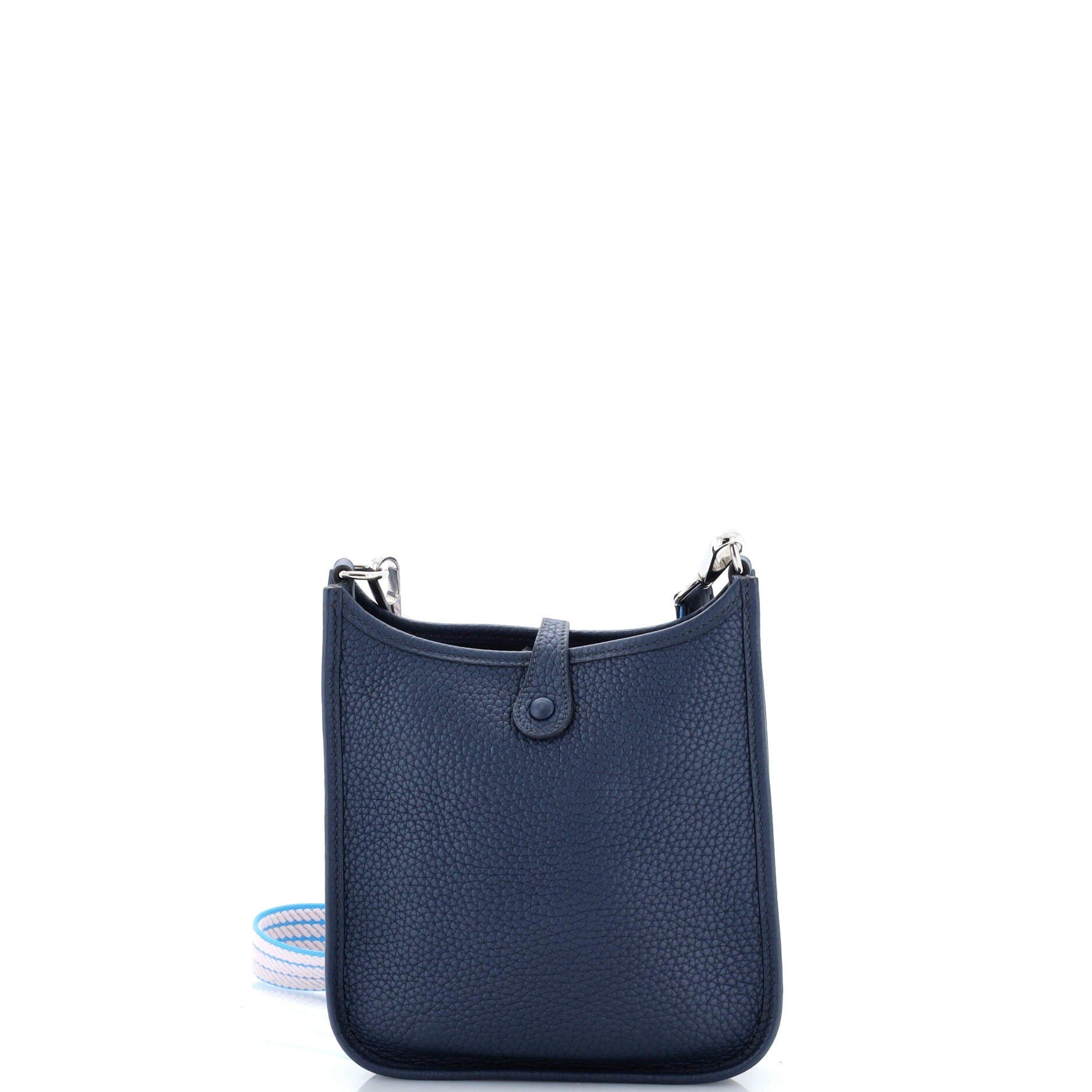 Pre-Owned Hermes Evelyne Bag Gen III Clemence TPM, Alternate, color, Bleu De Prusse