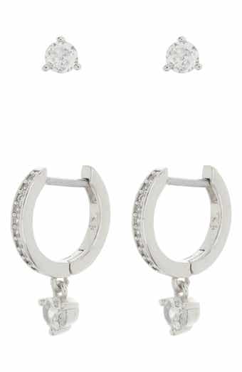 Kate Spade New York crystal stud & huggie earrings set
