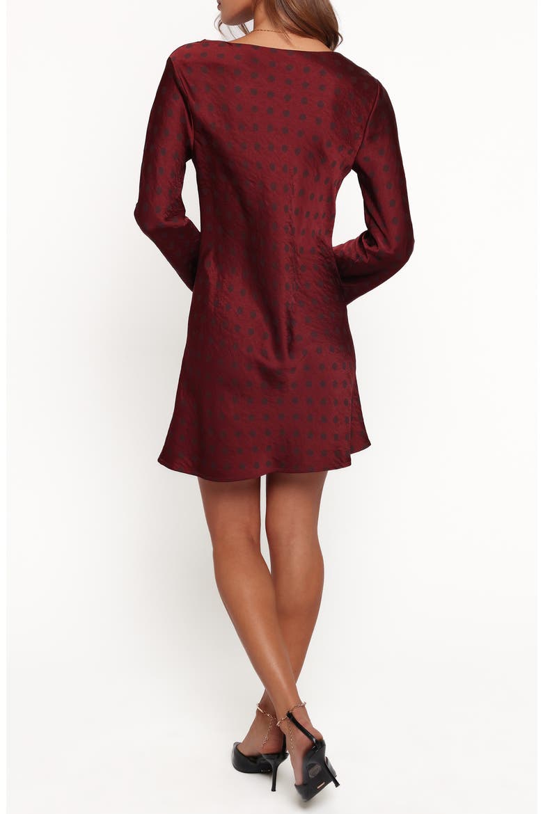 Idalee Long Sleeve Minidress, Alternate, color, BROWN/ MAROON POLKA DOT