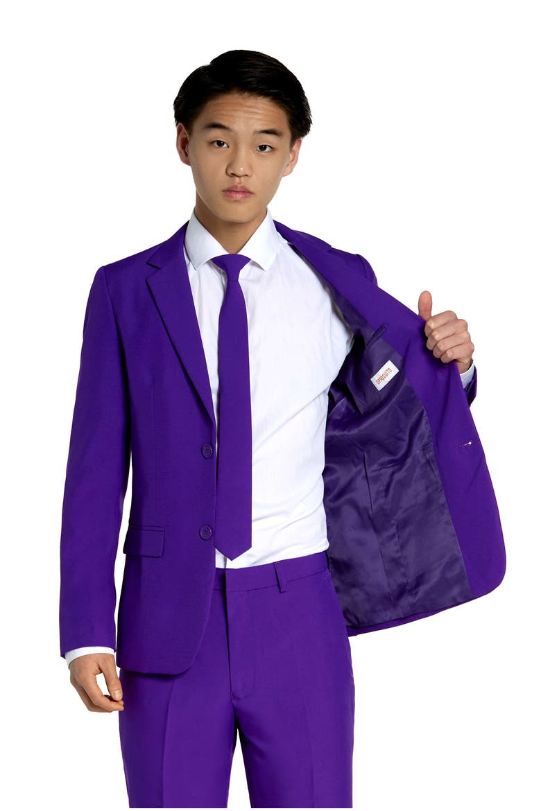 Kids' Purple Prince Two-Piece Suit & Tie Set, Alternate, color, Purple
