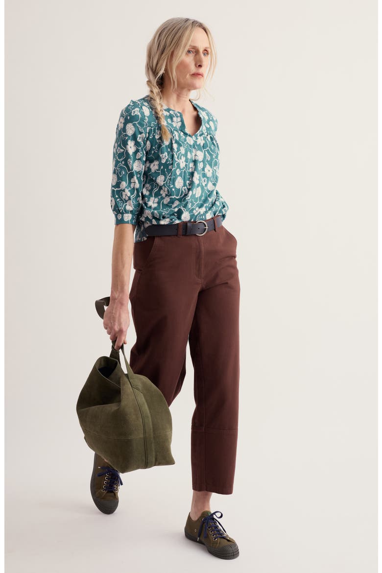 Little Sun Organic Cotton Top, Alternate, color, NASTURTIUM PRESS ESTUARY