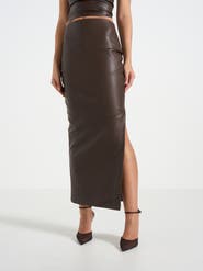Manière De Voir Daisy Leather Midaxi Skirt