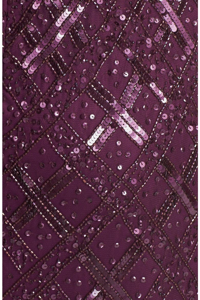 Embellished Mesh Mermaid Gown, Alternate, color, CASSIS