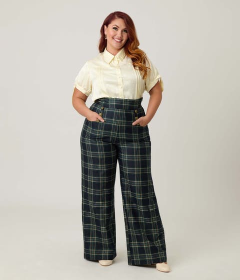 Plus Size 1950s Tie Cuff Blouse