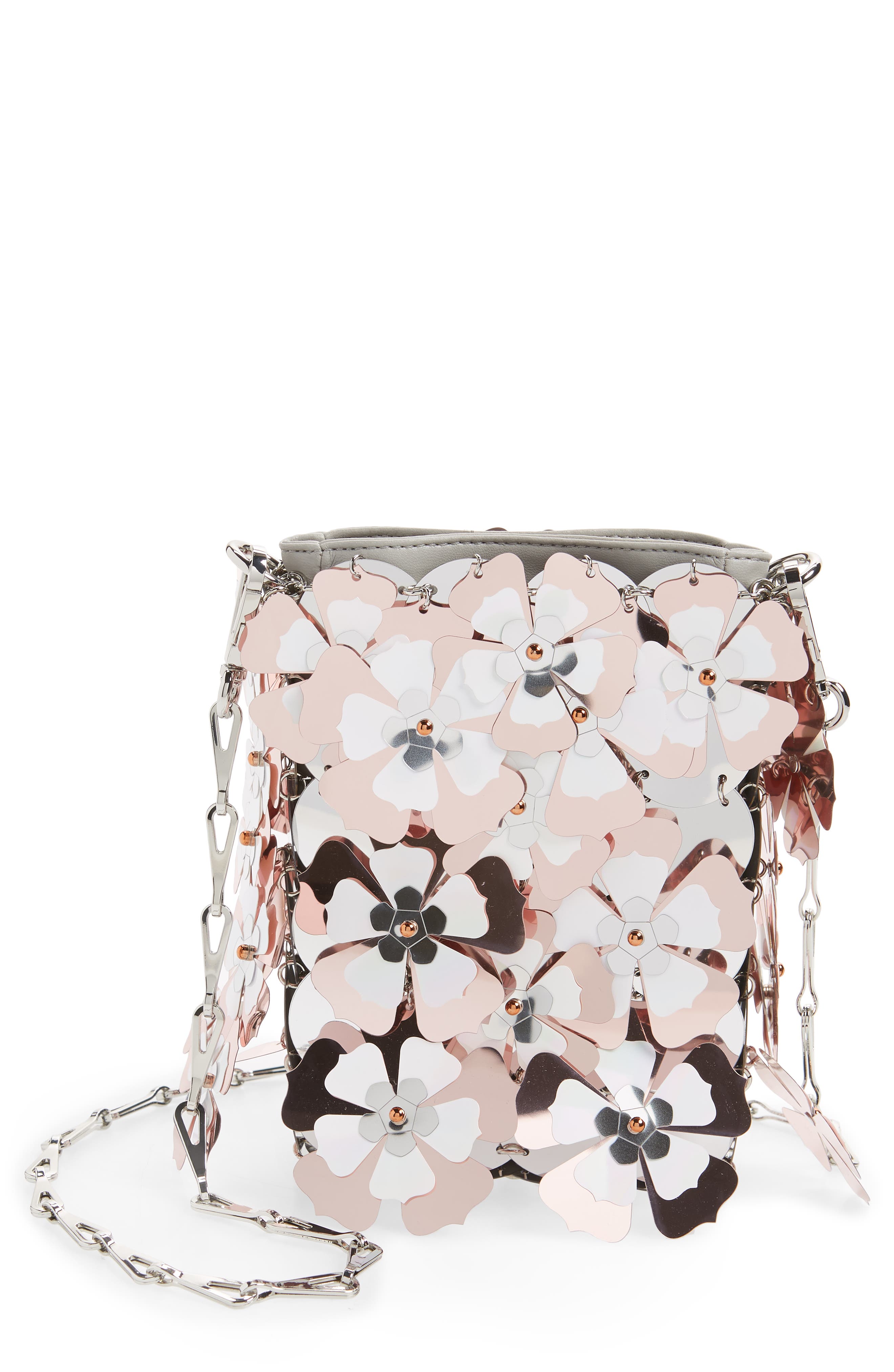 Rabanne paco rabanne Mini Sparkle Bloom Crossbody Bag, Main, color, 