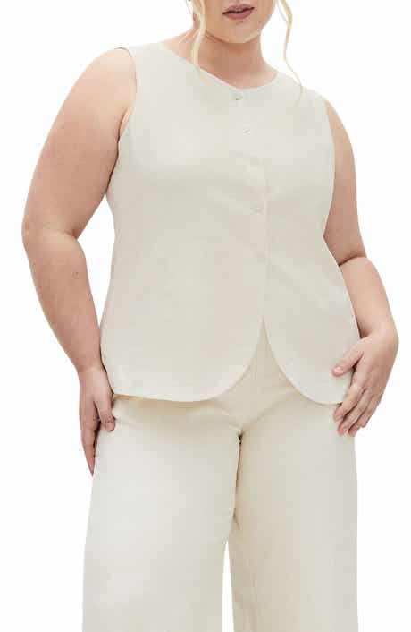 City Chic Vivien Linen Blend Vest