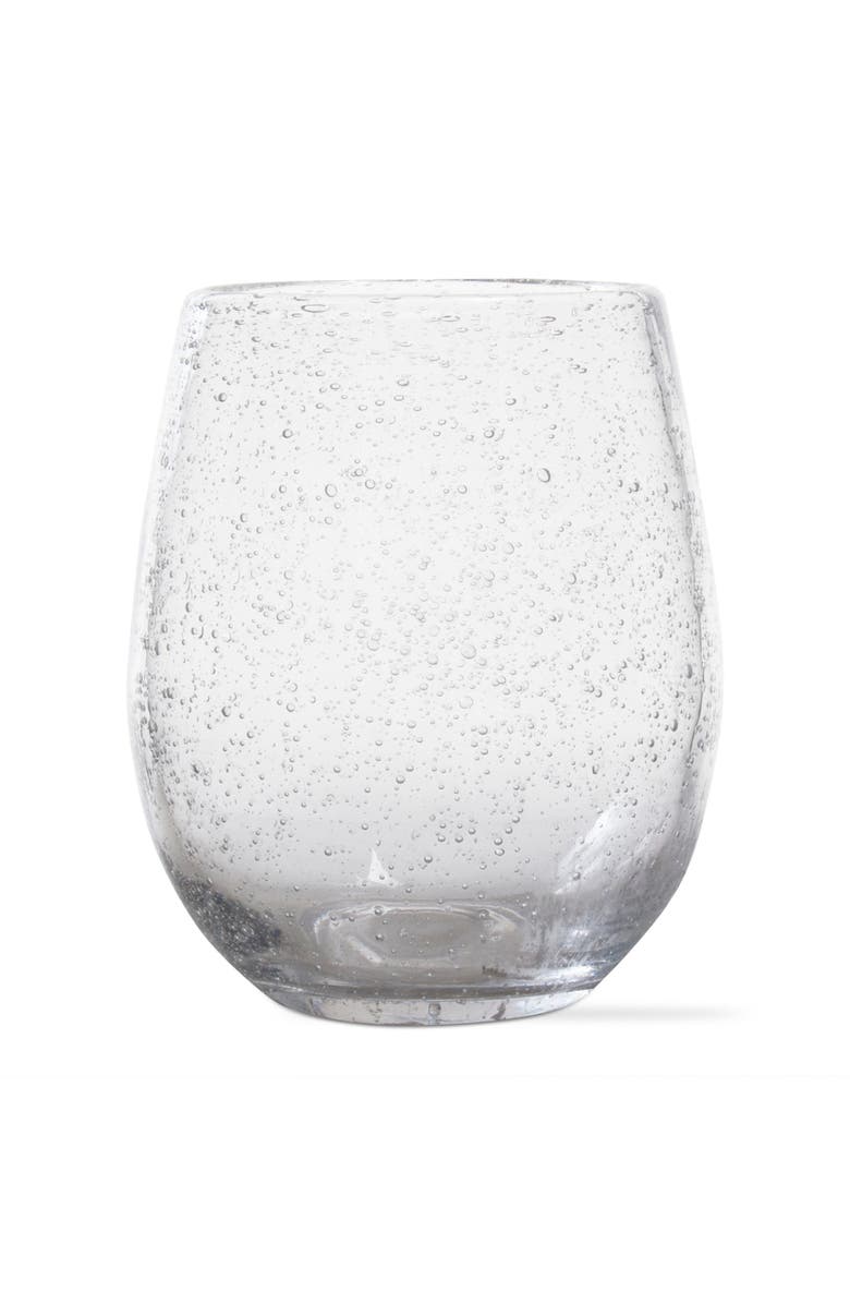tag Bubble Glass Stemless Drinkware Set of 2 Clear Dishwasher Safe, Alternate, color, 