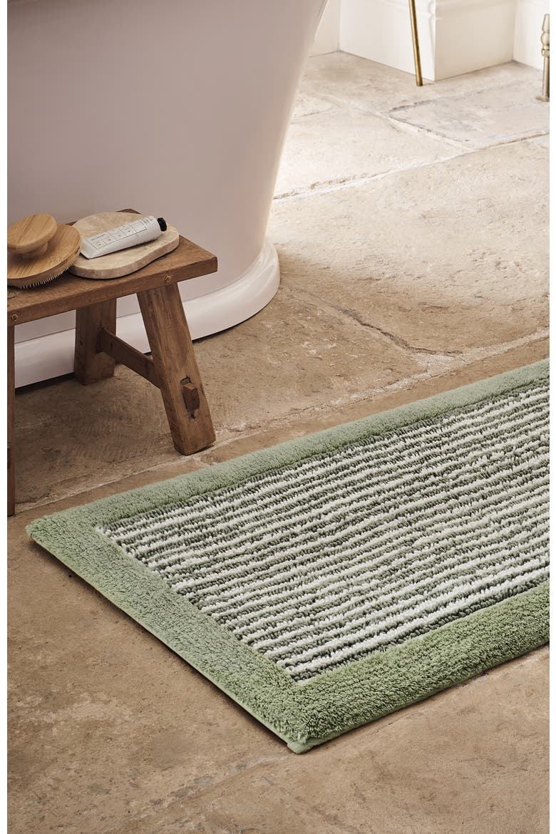 Portobello Stripe Coastal Inspired Bath Rugs, Alternate, color, Sage