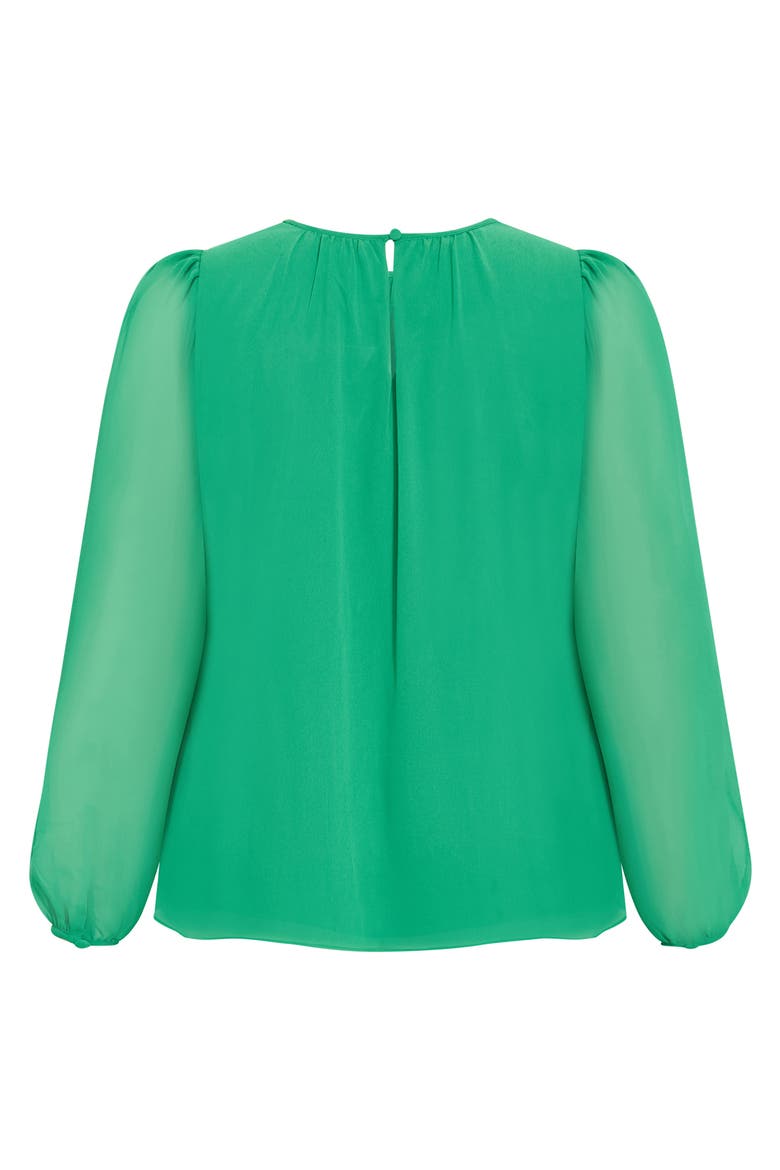 Kelly Sheer Sleeve Top, Alternate, color, KELLY GREEN