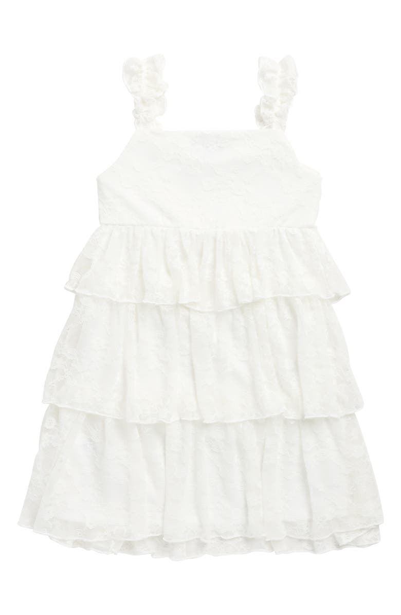 Zunie Kids' Tiered Lace Dress, Alternate, color, Ivory