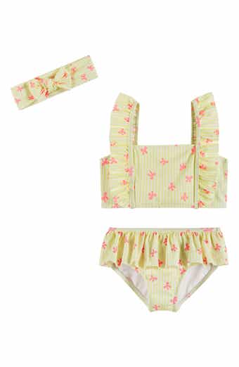 Andy & Evan Kids' Seersucker Two-Piece Tankini Swimsuit & Headband Set