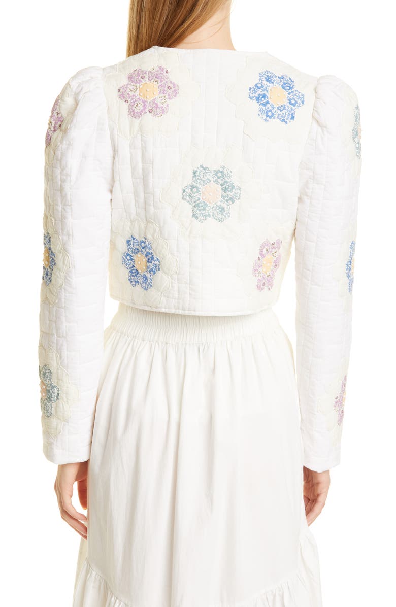 Sea Violette Collarless Quilted Crop Jacket, Alternate, color, 