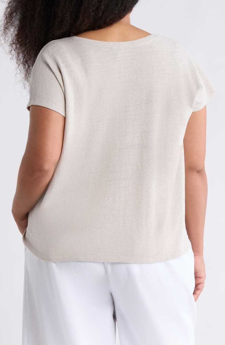 Eileen Fisher V-Neck Organic Cotton Top, Alternate, color, Chalk