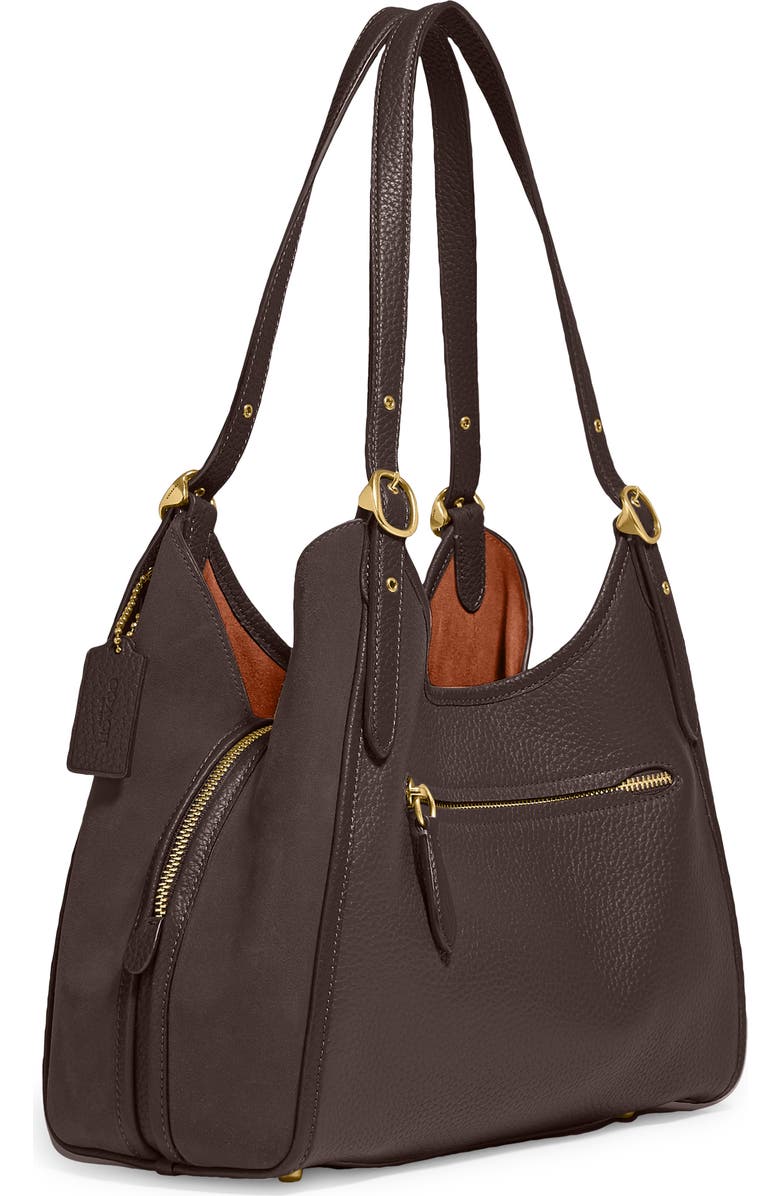 COACH Leather & Suede Shoulder Bag, Alternate, color,