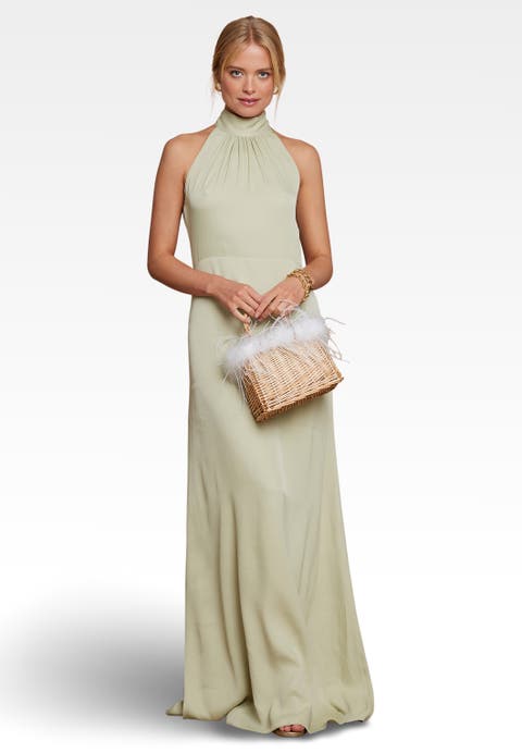 Tilly Satin High Neck Bridesmaid Dress