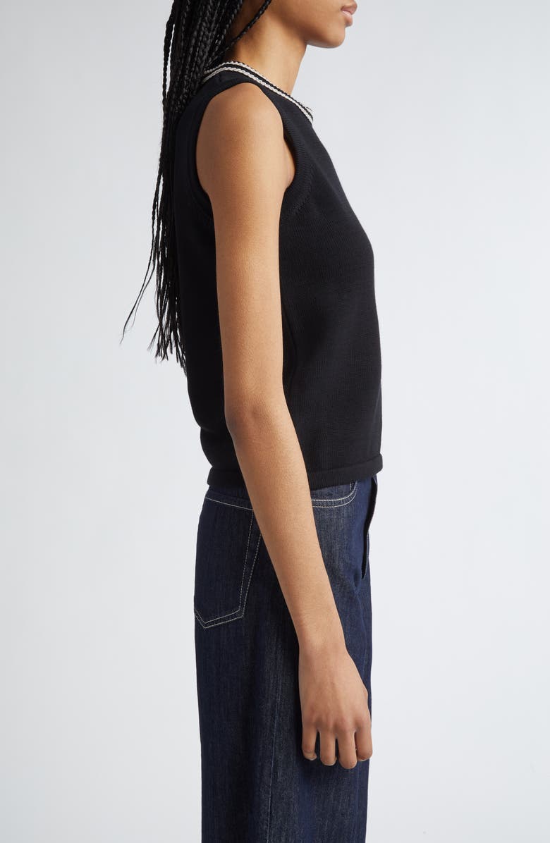Max Mara Udine Embroidered Cotton Sweater Tank, Alternate, color, 