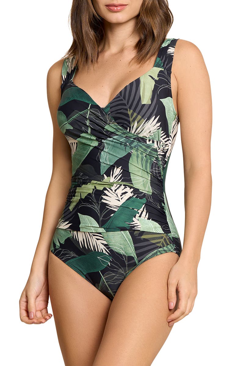JANTZEN Boho Palms One-Piece Swimsuit, Main, color, 