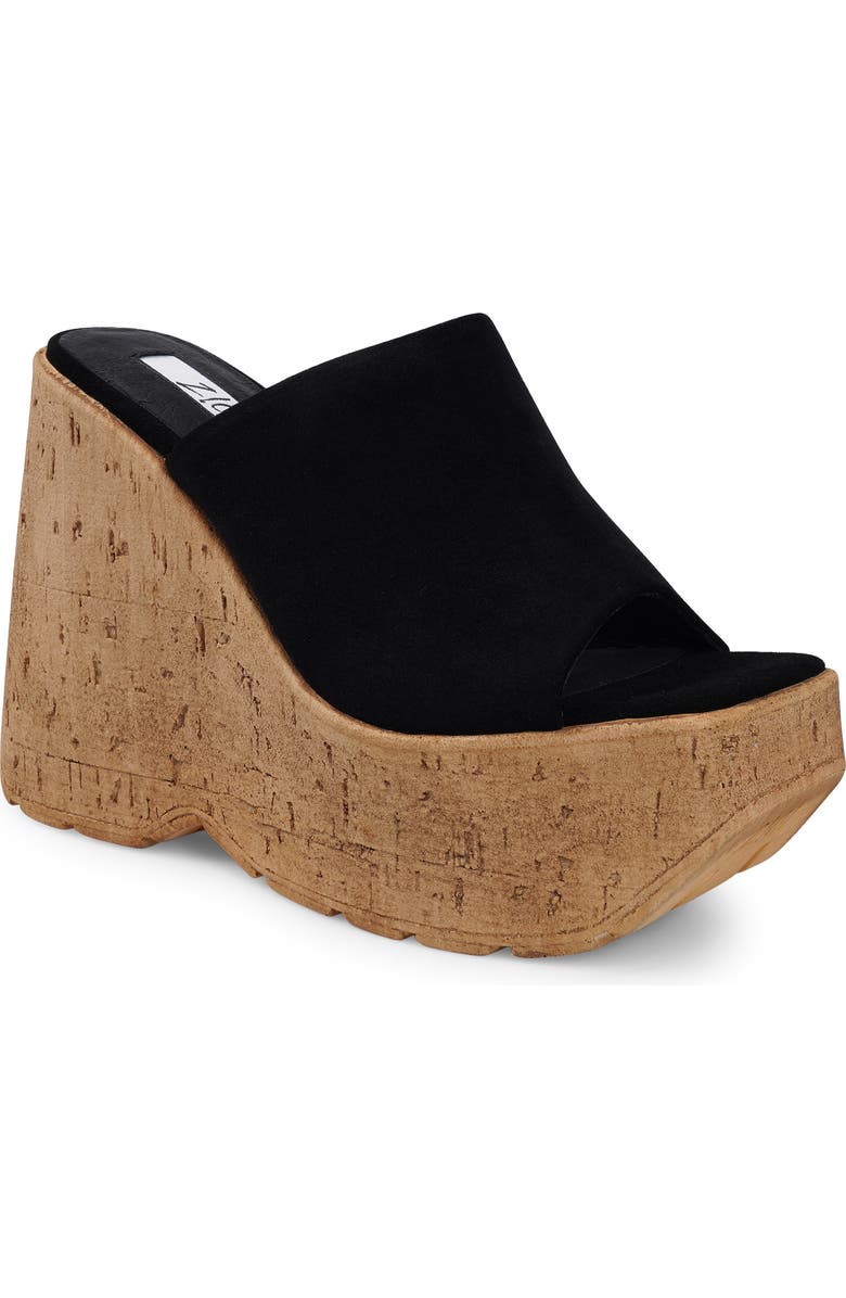 ZIGI Zhamira Platform Wedge Sandal, Main, color, Blk Suede