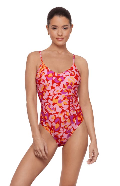 Scoop Neck Open Tie Back One Piece